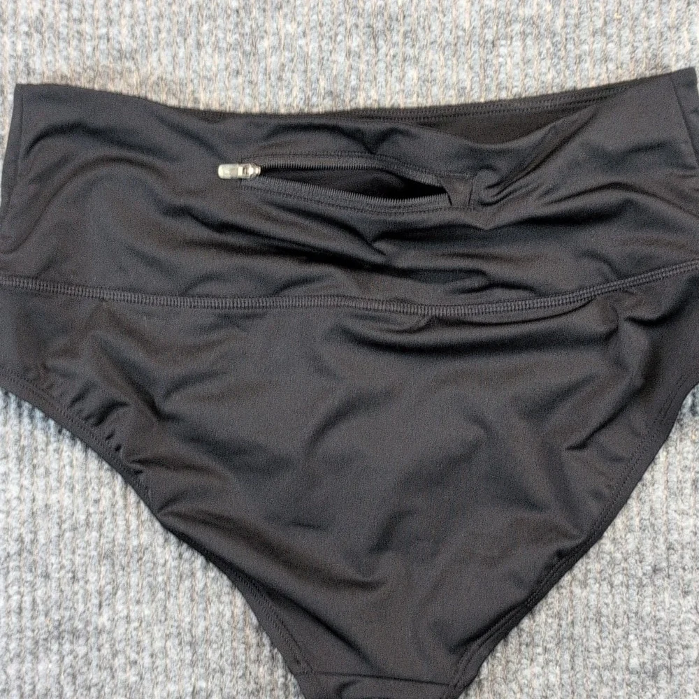 Nike Women's High-Waisted Black Swim Bottom Bikini Briefs M